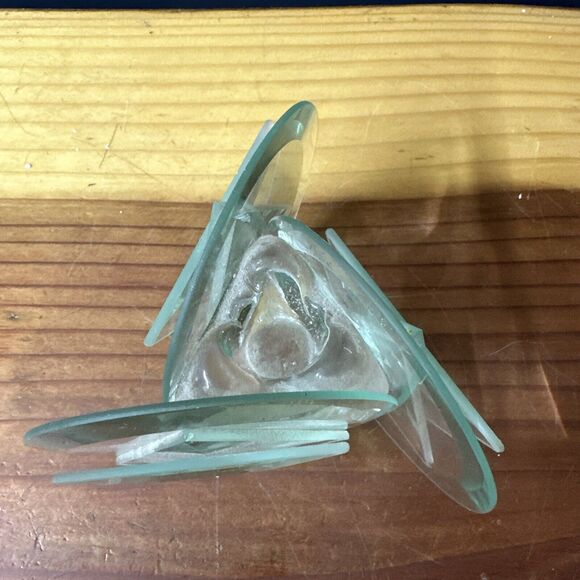 Art Glass Shabbat Candle Holder 4” Tall - Picture 2 of 8